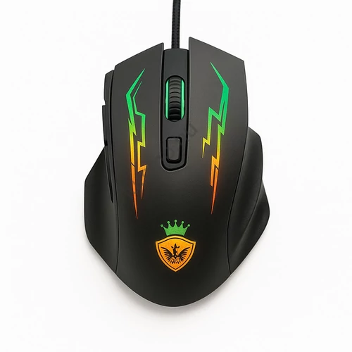 Vezetékes gamer egér, 6 gombos, RGB LED világítással, állítható DPI