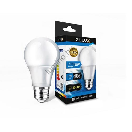 Zelux Led Globe A60 8W E27 4000K Gömb Izzó