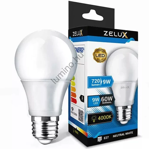 Zelux Led Globe A60 9W E27 4000K Gömb Izzó