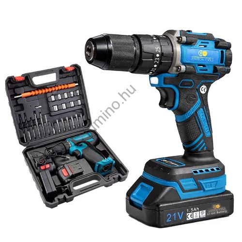 Zentron 13 mm brushless akkus fúró-csavarozó, 2×1,5Ah akkumulátor, fém tokmány