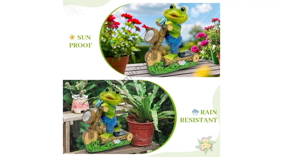 Időjárásálló napelemes béka kerti dekoráció